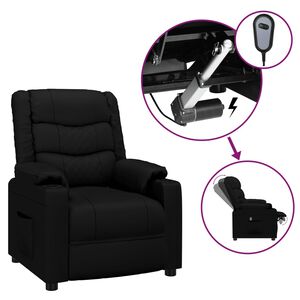 vidaXL Sill&oacute;n reclinable el&eacute;ctrico de cuero sint&eacute;tico negro