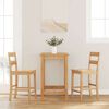 vidaXL Taburetes de bar 2 uds madera maciza natural caucho