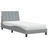 vidaXL Cama con colch&oacute;n Hanko tela gris claro 90x190 cm