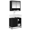 vidaXL Juego de muebles de ba&ntilde;o 2 pcs Roble Negro Madera de ingenier&iacute;a
