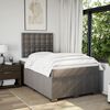 vidaXL Cama box spring con colch&oacute;n tela gris taupe 120x200 cm