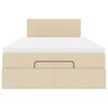 vidaXL Estructura de cama otomana con colchón tela crema 120x200 cm