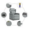 vidaXL Sill&oacute;n de masaje el&eacute;ctrico reclinable elevable tela gris claro