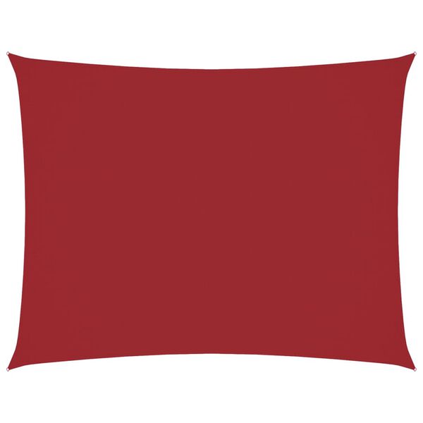 vidaXL Toldo de vela rectangular de tela oxford rojo 6x8 m