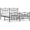 vidaXL Estructura cama sin colch&oacute;n con estribo metal negro 180x200 cm