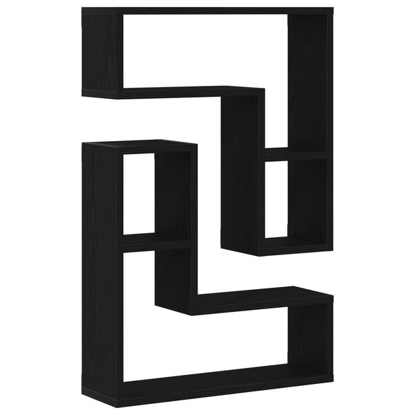 vidaXL Estanterías de pared 2 pcs Roble negro 50 x 15 x 85 cm