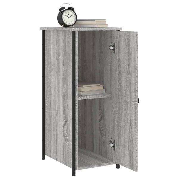 vidaXL Mesitas noche 2 uds madera ingenier&iacute;a gris Sonoma 32x42x80 cm