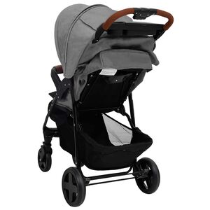 vidaXL Carrito de beb&eacute;s 2 en 1 de acero gris claro