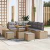 vidaXL Conjunto de sof&aacute;s de jard&iacute;n con coj&iacute;n 8 pcs Beige Polirat&aacute;n