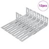 vidaXL Soporte anti-vuelco 12 pcs Plateado 74,5 x 15 x 32 mm Hierro