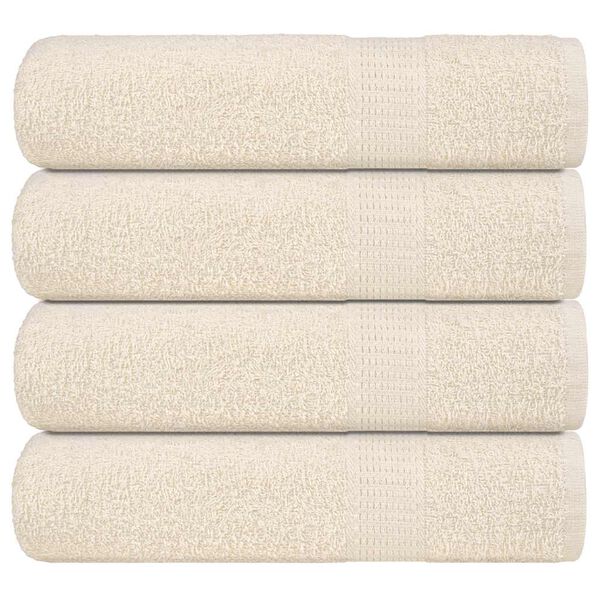 vidaXL Toallas de ba&ntilde;o FROGN 4 uds crema 100x150 cm 360 g/m&sup2;