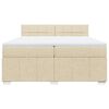 vidaXL Cama box spring con colch&oacute;n tela color crema 200x200 cm