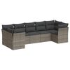 vidaXL Set de sof&aacute;s de jard&iacute;n 7 piezas con cojines rat&aacute;n PE gris