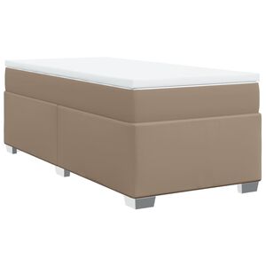 vidaXL Cama box spring con colch&oacute;n cuero sint&eacute;tico capuchino 80x200 cm