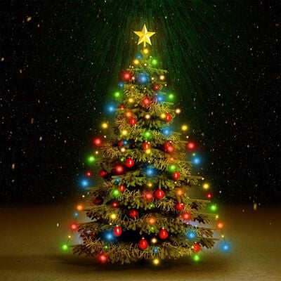 vidaXL Red de luces de árbol de Navidad 210 LEDs de colores 210 cm