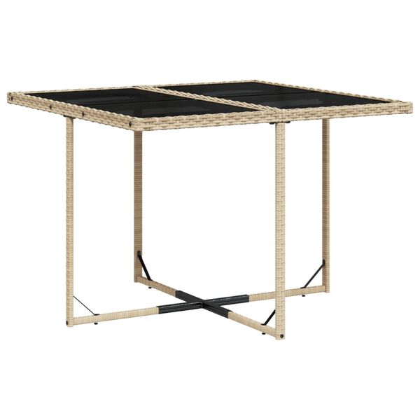 vidaXL Set comedor de jard&iacute;n 9 pzas con cojines rat&aacute;n sint&eacute;tico beige