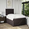 vidaXL Cama box spring con colch&oacute;n tela marr&oacute;n oscuro 120x190 cm