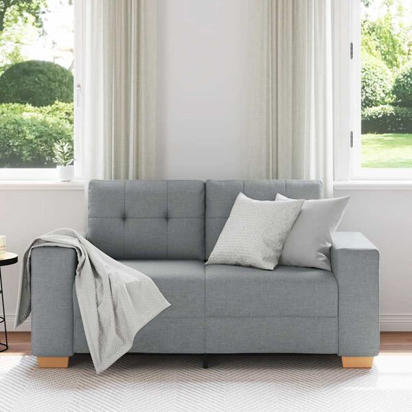vidaXL Sof&aacute; Loveseat gris claro 160x77x82 cm de tela