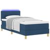vidaXL Cama Box Spring LED con colch&oacute;n con LED Azul 90 x 200 cm tela