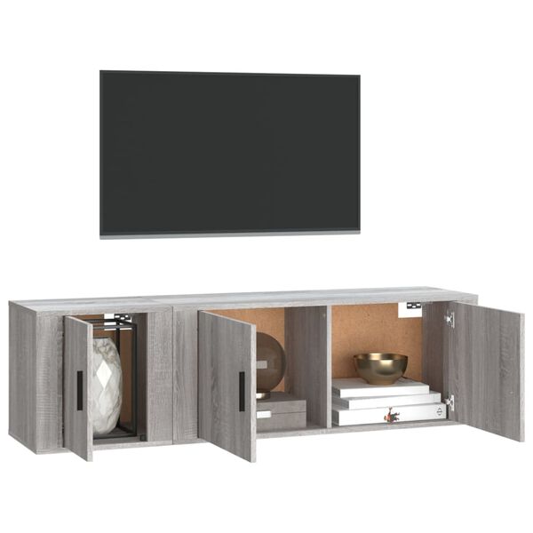 vidaXL Set de muebles para TV 2 pzas madera contrachapada gris Sonoma