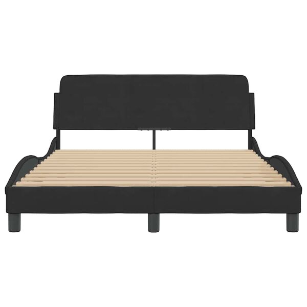 vidaXL Estructura de cama Dover terciopelo negro 140x190 cm