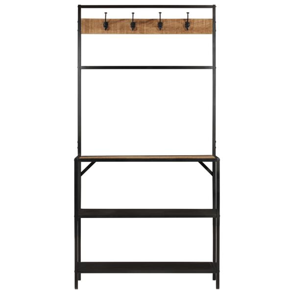 vidaXL Perchero madera maciza mango y hierro 90x35x180 cm