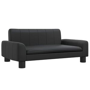 vidaXL Cama para perros de cuero sint&eacute;tico negra 70x45x30 cm