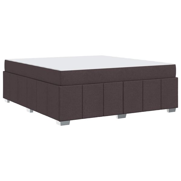 vidaXL Estructura de cama con colch&oacute;n Marr&oacute;n Oscuro 180 x 200 cm tela