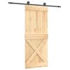 vidaXL Puerta Corredera Natural y negro 85 x 210 cm