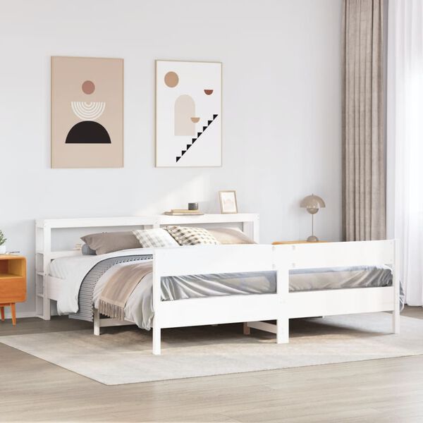 vidaXL Cama sin colchón madera maciza de pino blanca 180x200 cm
