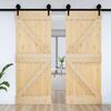 vidaXL Puerta NARVIK Natural 85 x 210 cm Madera de Pino S&oacute;lido