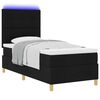 vidaXL Cama Box Spring LED con colch&oacute;n Negro 90 x 190 cm tela