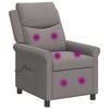 vidaXL Sill&oacute;n de masaje reclinable Gris topo 69 x 93 x 102 cm Tela