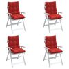 vidaXL Cojines para silla con respaldo bajo 4 uds tela Oxford rojo