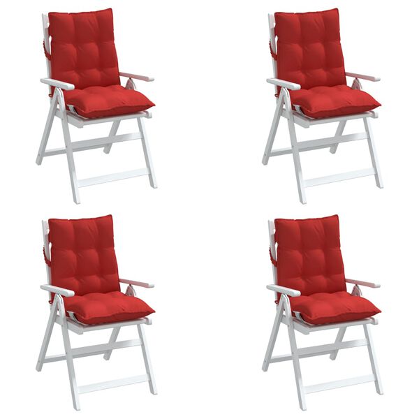 vidaXL Cojines para silla con respaldo bajo 4 uds tela Oxford rojo