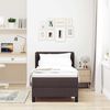 vidaXL Cama tipo Box Spring con colch&oacute;n Marr&oacute;n Oscuro 80 x 200 cm tela