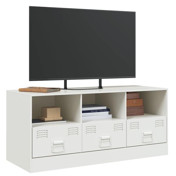 vidaXL Mueble para TV de acero blanco 99x39x44 cm