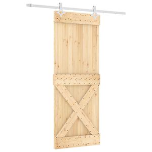 vidaXL Puerta Corredera Natural y Blanco 80 x 210 cm