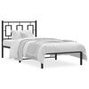vidaXL Estructura cama sin colch&oacute;n con cabecero metal negro 90x200 cm