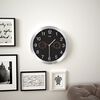 vidaXL Reloj de pared de cuarzo higr&oacute;metro y term&oacute;metro 30 cm negro