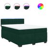 vidaXL Cama box spring con colch&oacute;n terciopelo verde oscuro 160x200 cm