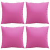 vidaXL Cojines Esparcidos Liso 4 pcs Rosa 40 x 40 cm Tela de poli&eacute;ster