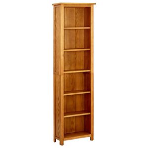 vidaXL Estanter&iacute;a de 6 niveles madera maciza de roble 52x22x180 cm