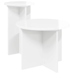 vidaXL Conjunto de mesas auxiliares 2 uds. Brillante &Oslash; 45 x 35 cm