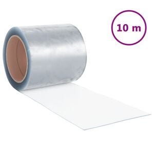 vidaXL Tira de cortina para puertas PVC transparente 200x1,6 mm 10 m