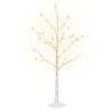 vidaXL Abedul artificial blanco con 48 LED blanco c&aacute;lido 120 cm
