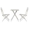 vidaXL Conjunto bistro 3 pcs Beige Acero