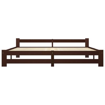 vidaXL Estructura de cama madera maciza pino marrón oscuro 200x200 cm
