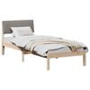 vidaXL Estructura de cama con cabecera Marrón y taupe 75 x 190 cm