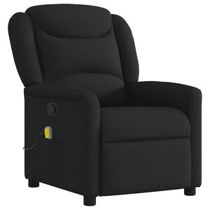 vidaXL Sill&oacute;n reclinable de masaje de tela negro